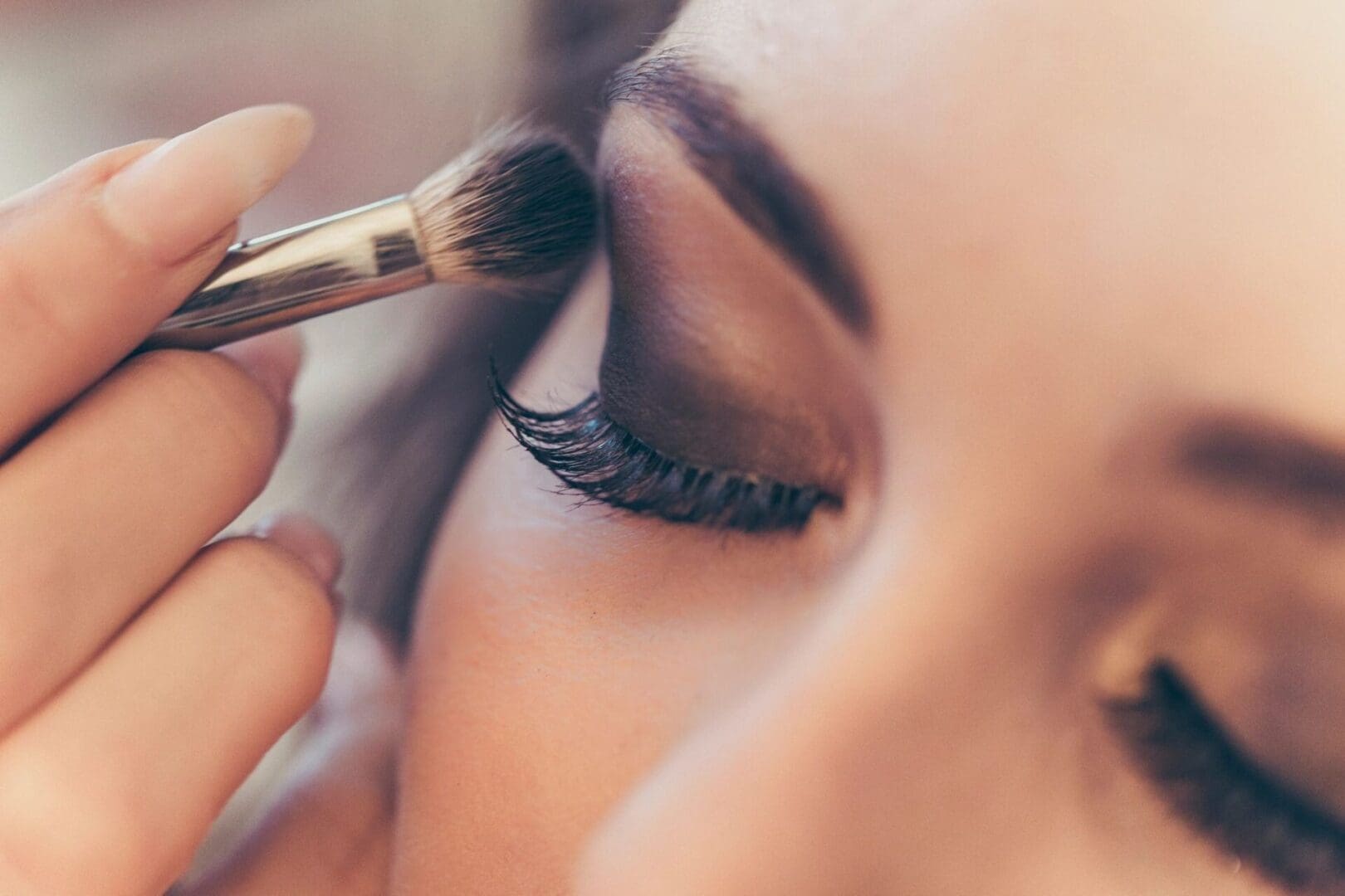 Applying eyeshadow